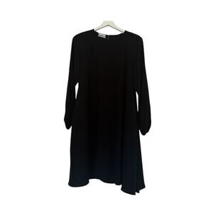 CO Essential Black Long Sleeve Peasant Slv Short Dress Size Medium Flowy